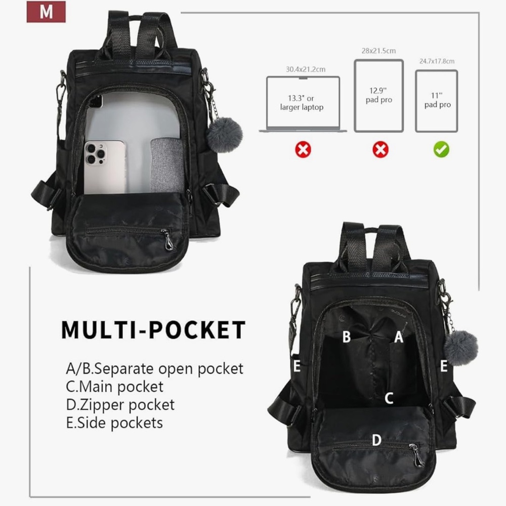 Women’s Black Backpack ⚫️ - Picture 3 of 5